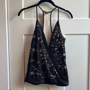 Black Lace Racer Top
